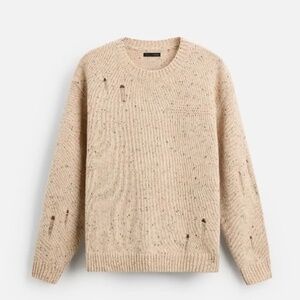 Zara heathered ripped effect sweater New